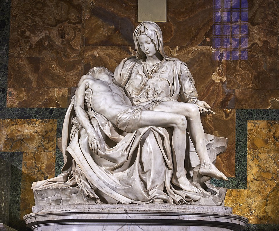 Michelangelo's Pietà sculpture inside St. Peter's Basilica